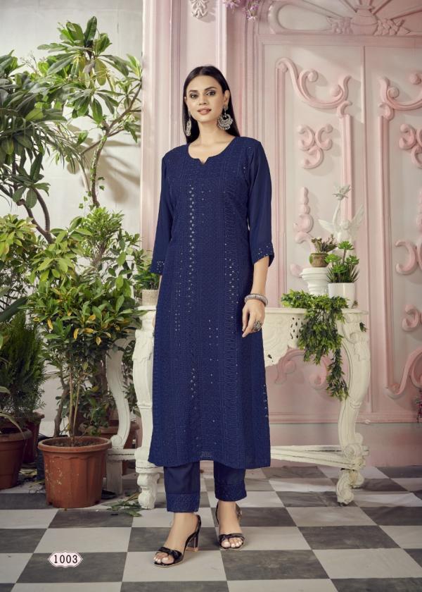 Banwery Schiffli Coloursful Kurti With Pant Catalog